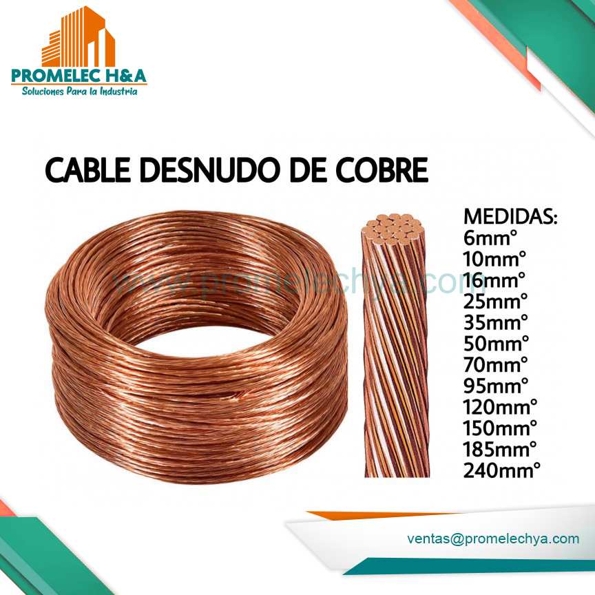 CABLE DESNUDO DE COBRE 6mm° - 240mm°