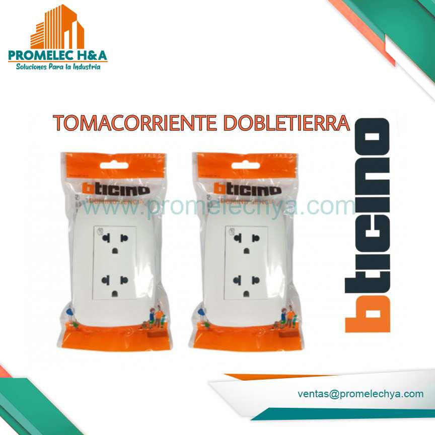 TOMACORRIENTE DOBLE C/L TIERRA