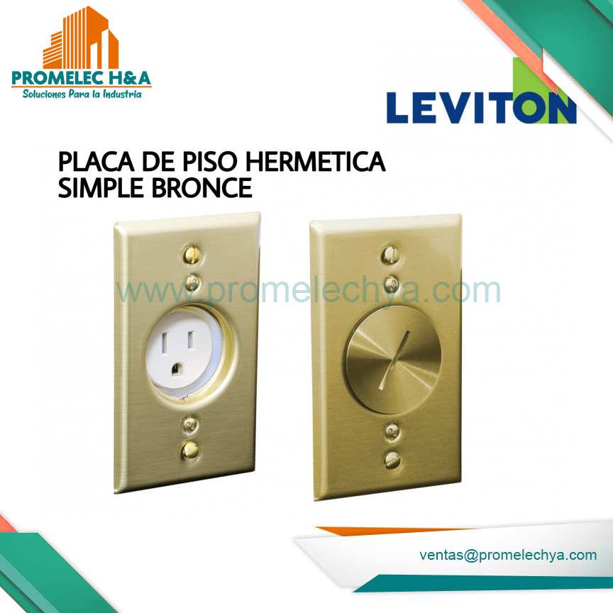 PLACA DE PISO HERMÉTICA CON TOMACORRIENTE  SIMPLE 2X15A 125V BRONCE