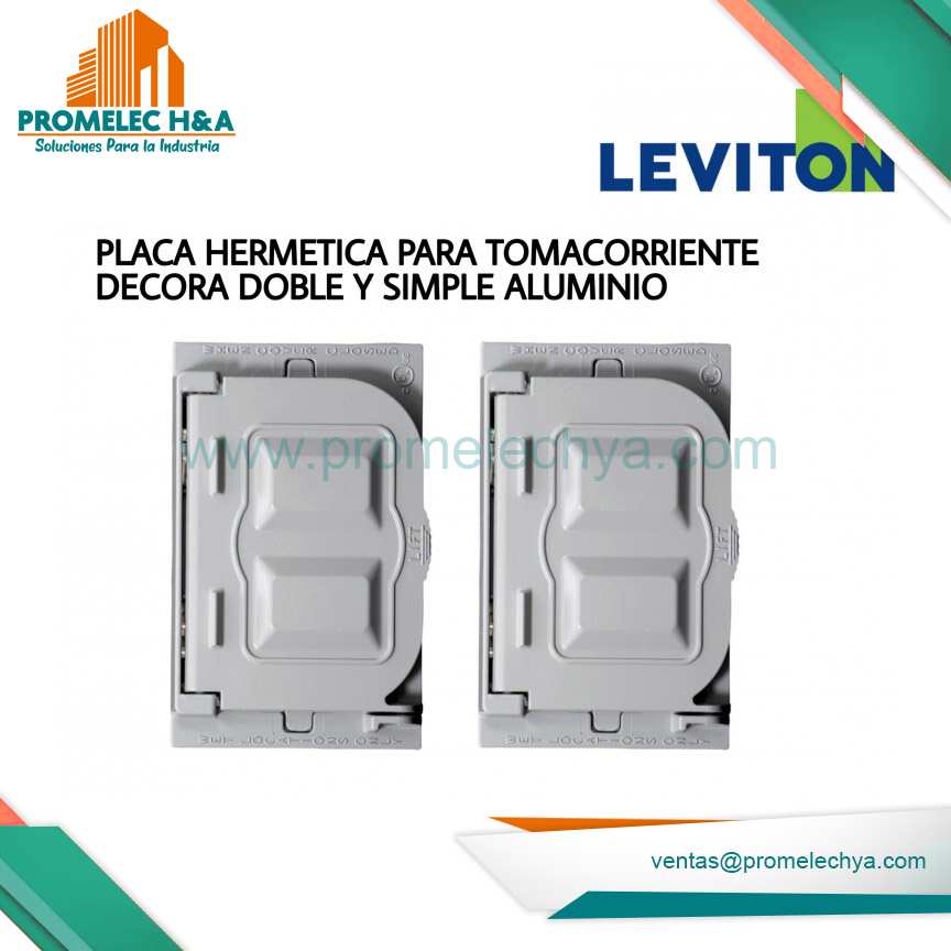 PLACA HERMETICA PARA TOMACORRIENTES DECORA DOBLE Y SIMPLE ALUMINIO