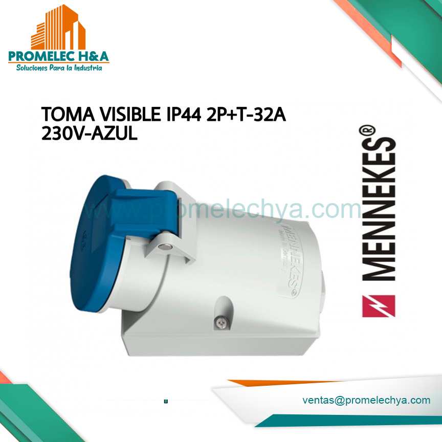TOMA VISIBLE IP44 2P+T-32A 230V-AZUL