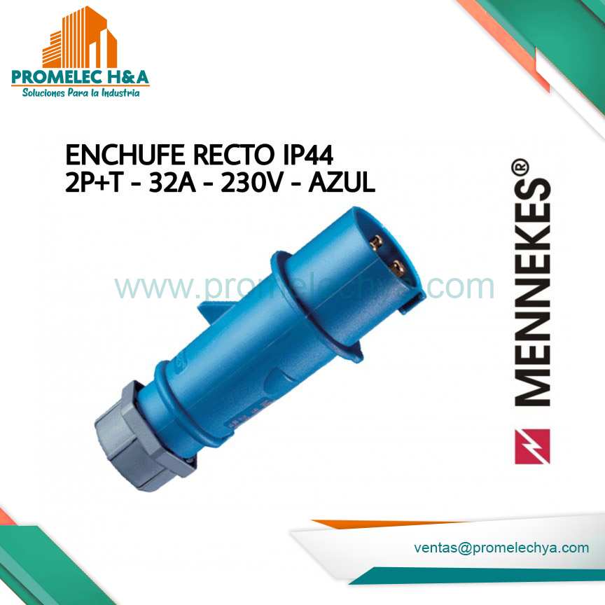 ENCHUFE RECTO AM-TOP® IP44 2P+T 32A 230V AZUL