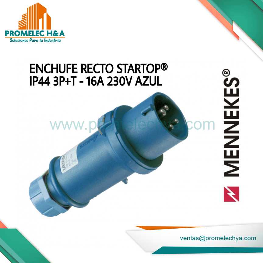 ENCHUFE RECTO STARTOP® IP44 3P+T 16A 230V AZUL