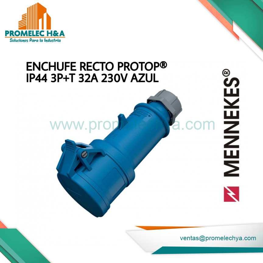 TOMA RECTA PROTOP® IP44 3P+T 32A 230V AZUL