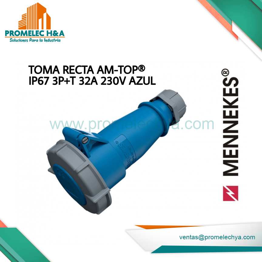 TOMA RECTA AM-TOP® IP67 3P+T 32A 230V AZUL