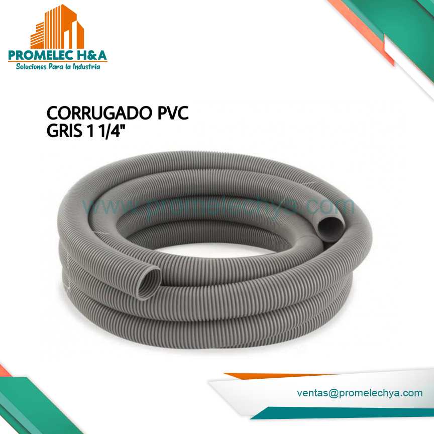 CORRUGADO PVC GRIS CERRADO 1 1/4´´ X50MT