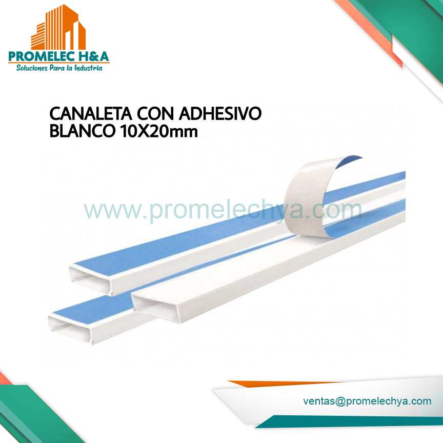 CANALETA CON ADHESIVO BLANCO 10X20mm